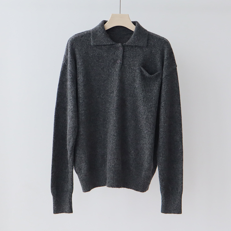 CCBB2 Wool Blend Knit Sweater - Autumn & Winter Long Sleeve Side Pleat Half Turtleneck Pullover