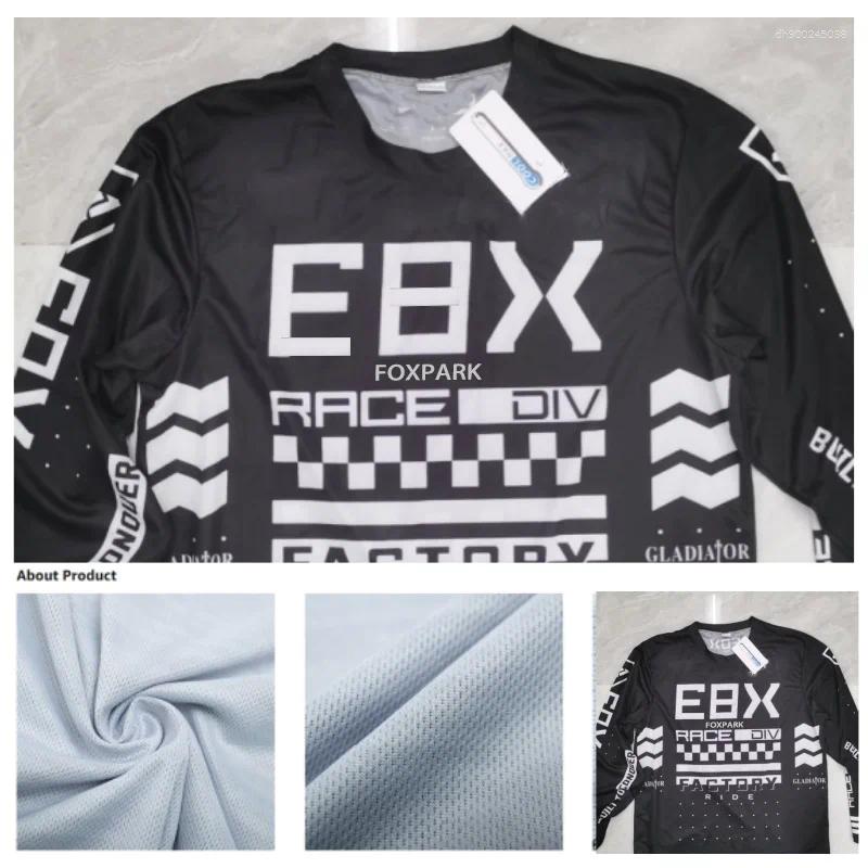 Racing Jackets FOXPARK Quick Drying Breathable Long Sleeved T-Shirt Cycling Men Running TShirt Bike Motocross Sports Shirt MX ATV MTB