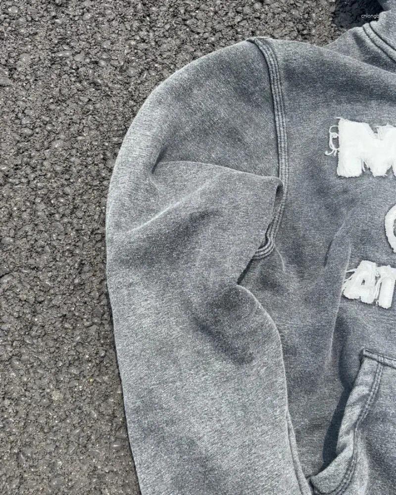 Mens Gothic Apparel Vintage Letter Patch Cardigan Zipper Sweater Cool Male Hoodies Haruku Hip Hop Leisure Sports Couple Hoodie