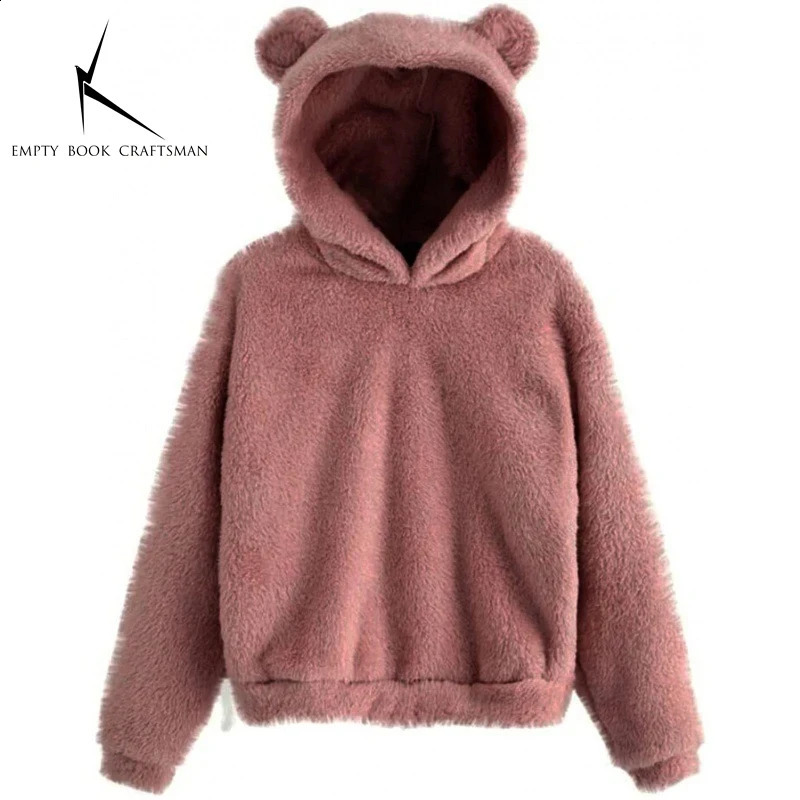 Autumn Winter Womens Hoodies Women Long Sleeve Rabbit Ear Hood Sweatshirt Cute Plush Warm Casual Hoodie Tops 250121