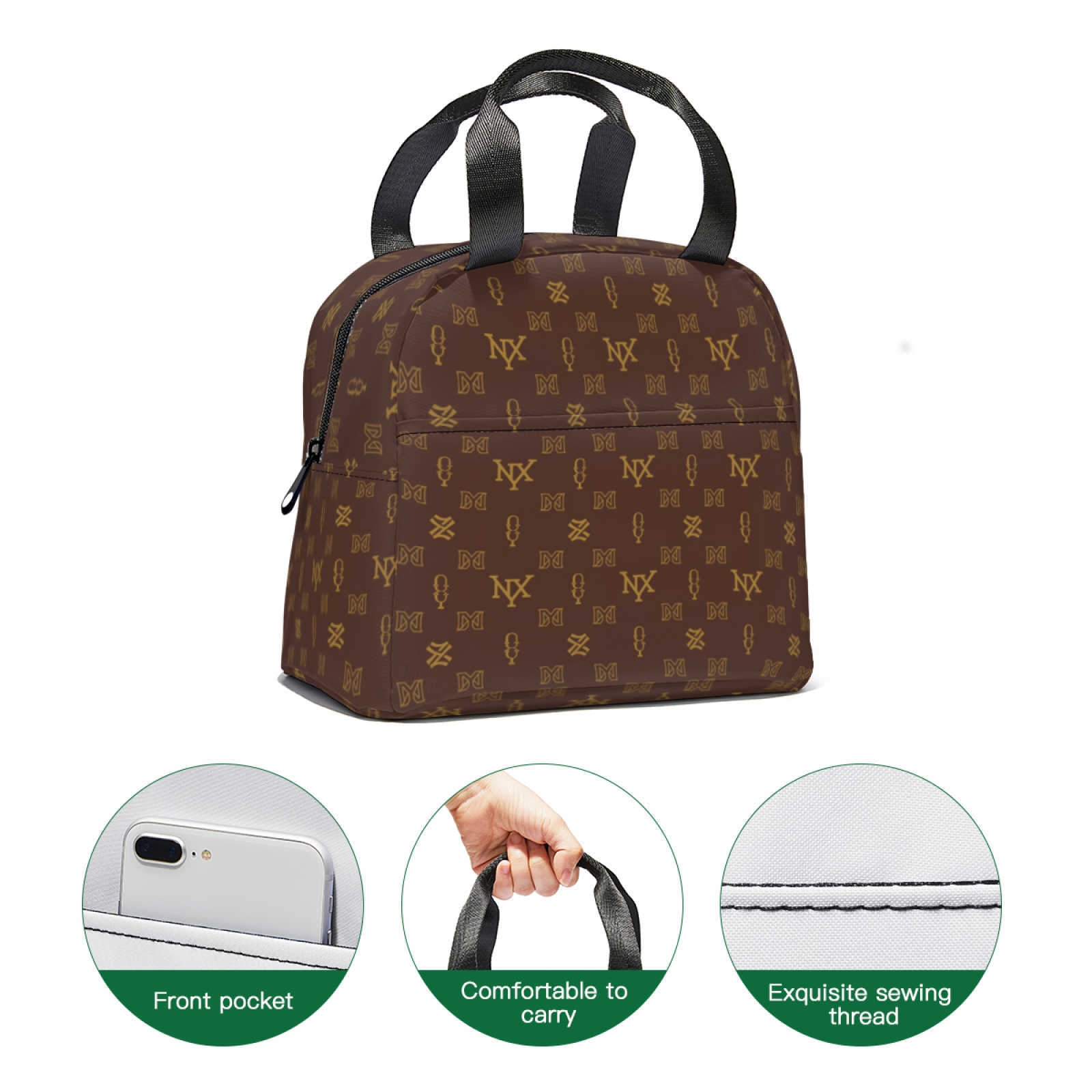 NXY High-Capacity Portable Insulated Lunch Bag Women Kid Picnic Work Travel Food Thermal Storage Container Bento Box Cooler Tote Bag