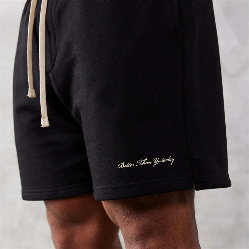Summer cotton grey mens shorts trendy stylish five cent jogger fitness sweatpants 250122