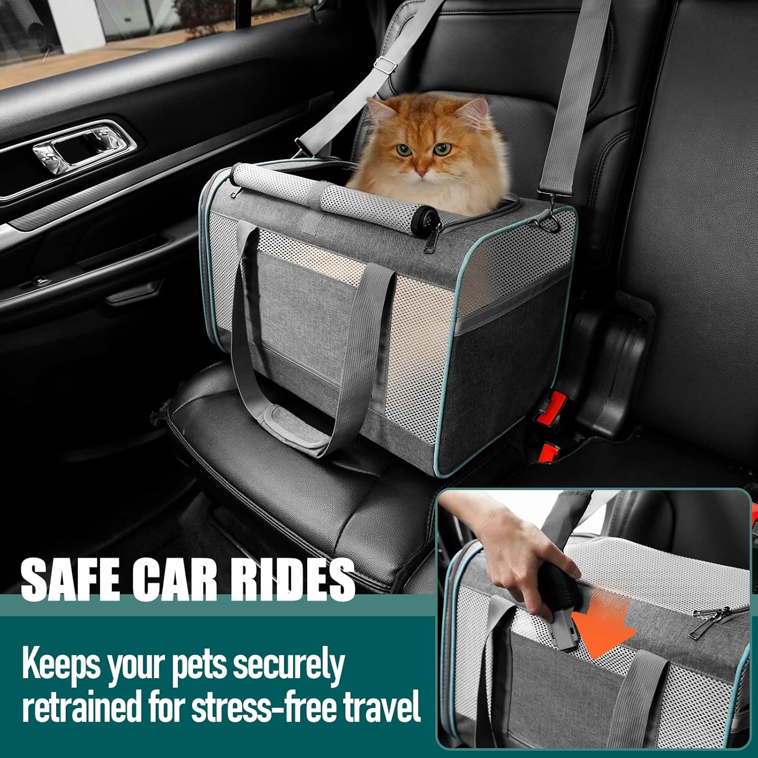 Pet carrier for large cats over 20 LBS Soft side small dog travel carrier Foldable carrying bag Sturdy transport carrier for long distance travel medi