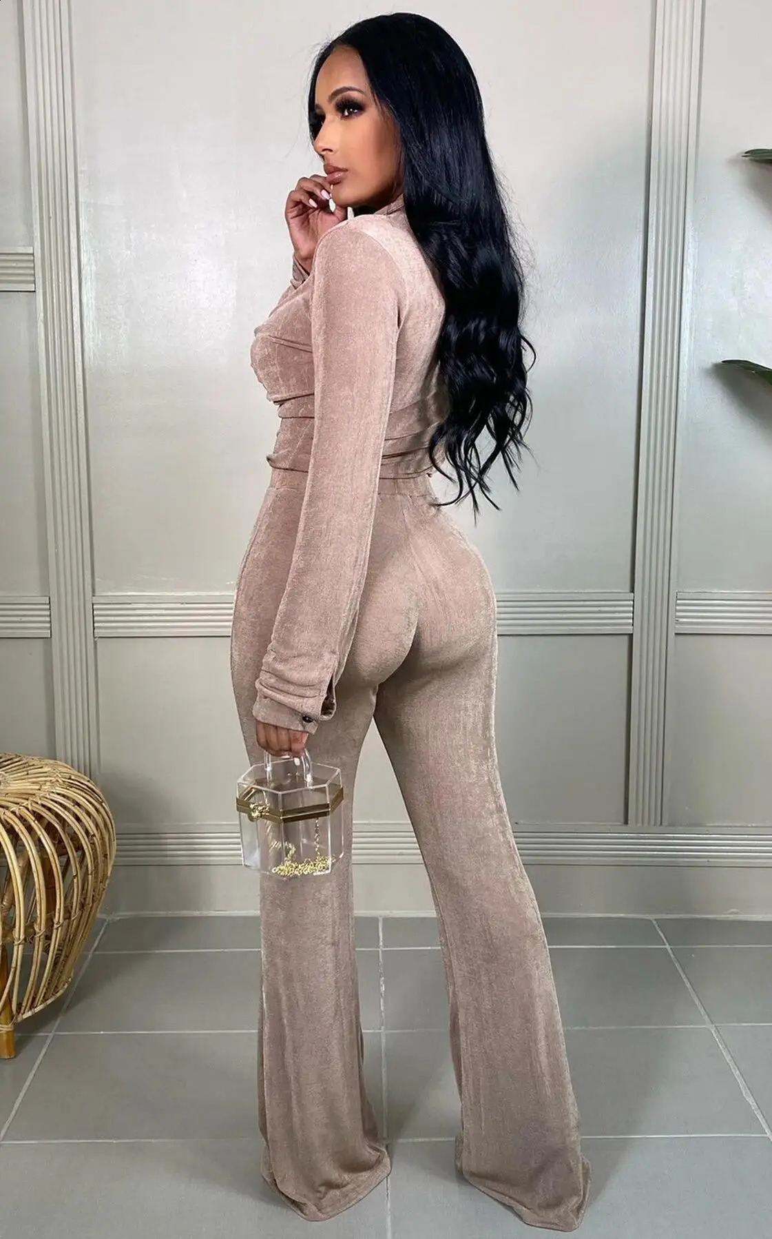 L5XL Fall Plus Size Women Clothing Two Piece Sets Fashion Casual Long Sleeve Top and Pant Suits Lady Outfits Drop 250122