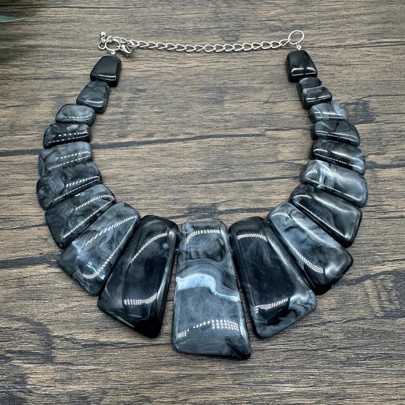 Chunky Statement Turquoise Plate Necklace Earrings Women Boho Choker Female Jewelry Party Gift 250117