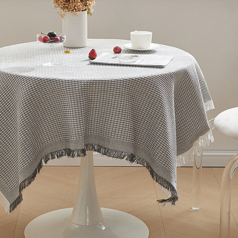 Solid Color Tablecloth White Coffee Table Cloth O-3