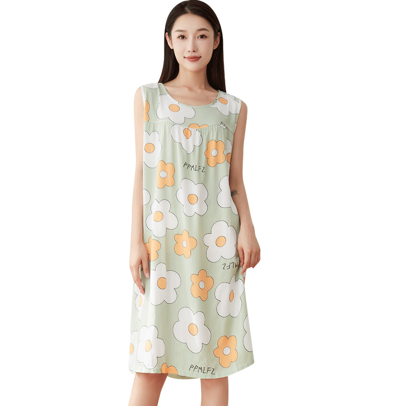 B872-Summer short-sleeved women's pajamas thin cotton large size casual home wear set
