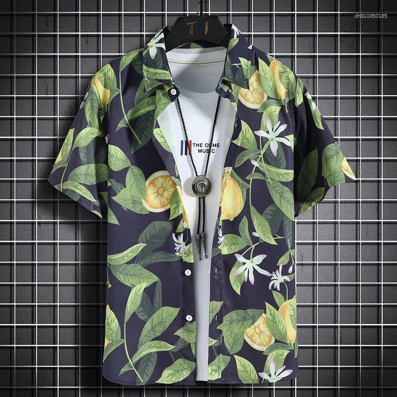Men's Casual Shirts Hawaiian Beach Short-sleeved Seaside Vacation Quick-drying Clothes Loose Floral Tops