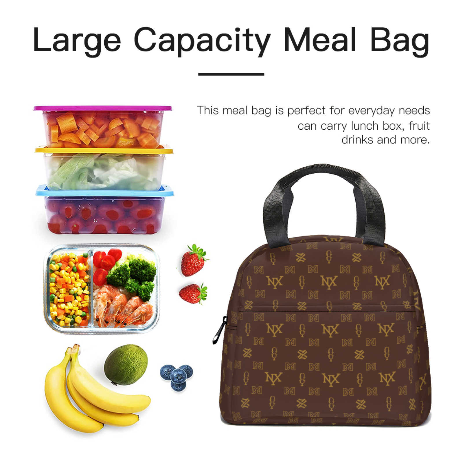 NXY High-Capacity Portable Insulated Lunch Bag Women Kid Picnic Work Travel Food Thermal Storage Container Bento Box Cooler Tote Bag