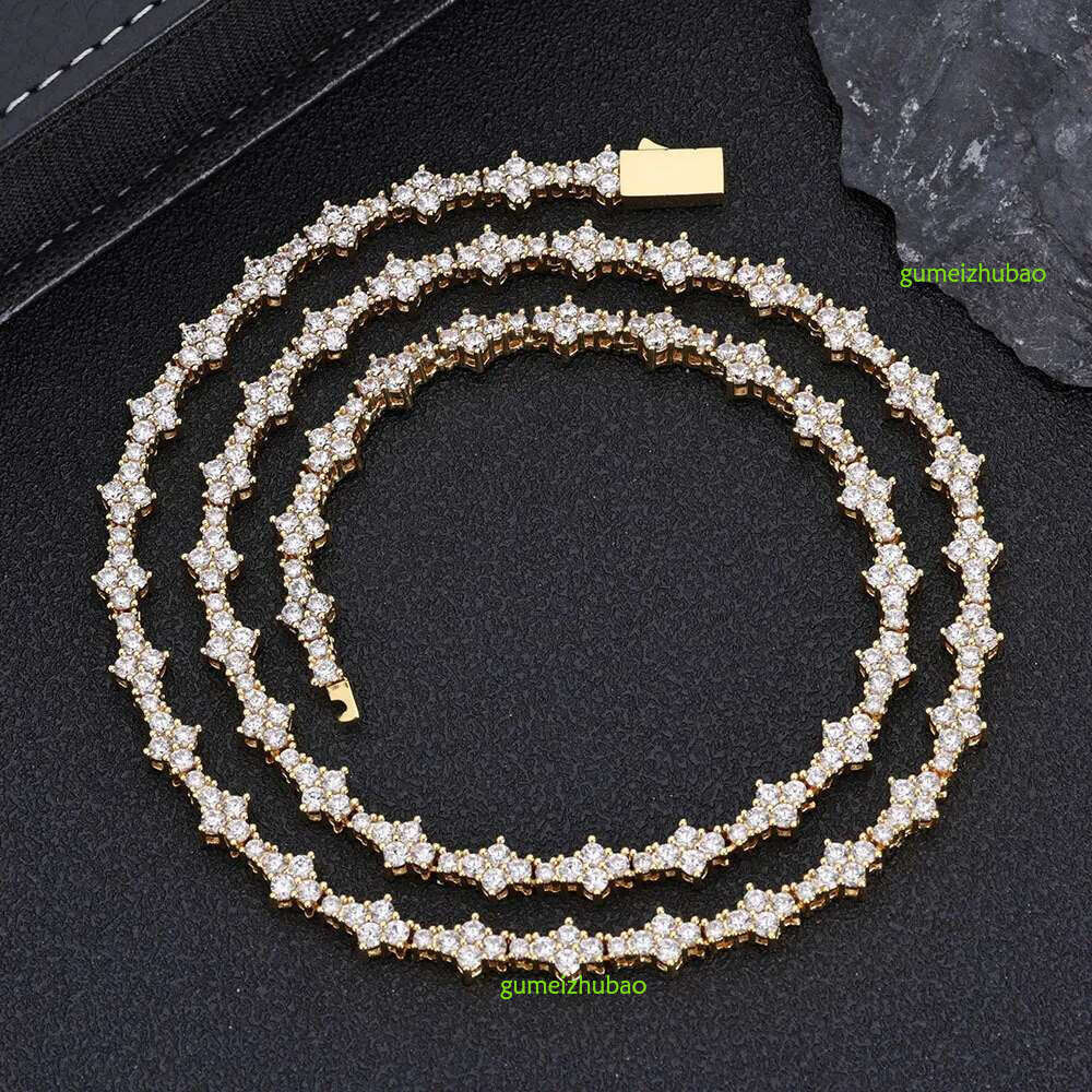 Hip Hop 6.5mm Moissanite Aircraft Tennis Chain Personalized custom jewelry S Sier women's necklace