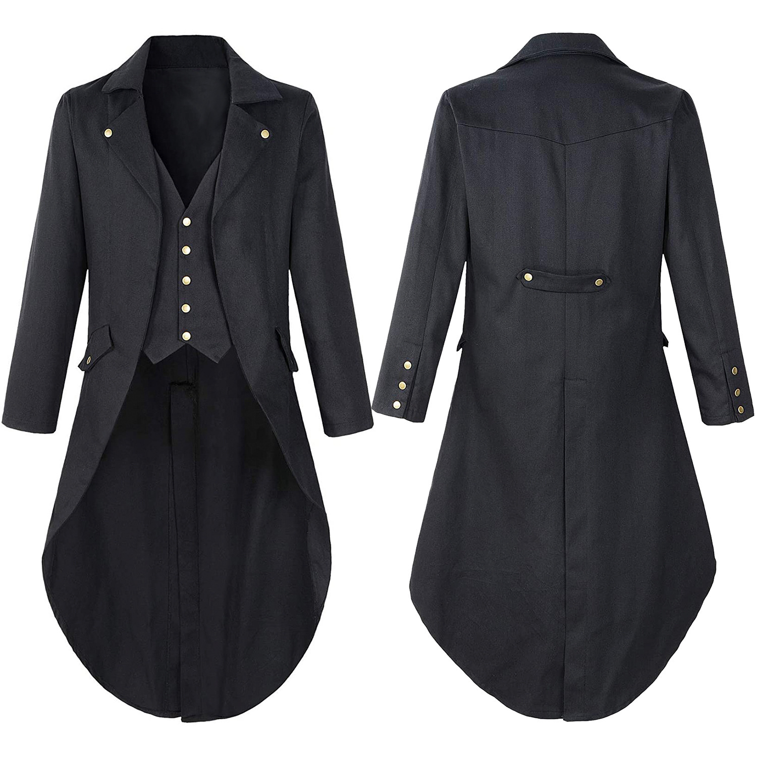 Men's Trench Coats Mens Gothic Tailcoat Jacket Vintage Steampunk Victorian Frock Coat Uniform Medieval Renaissance Vampire Jackets Slim