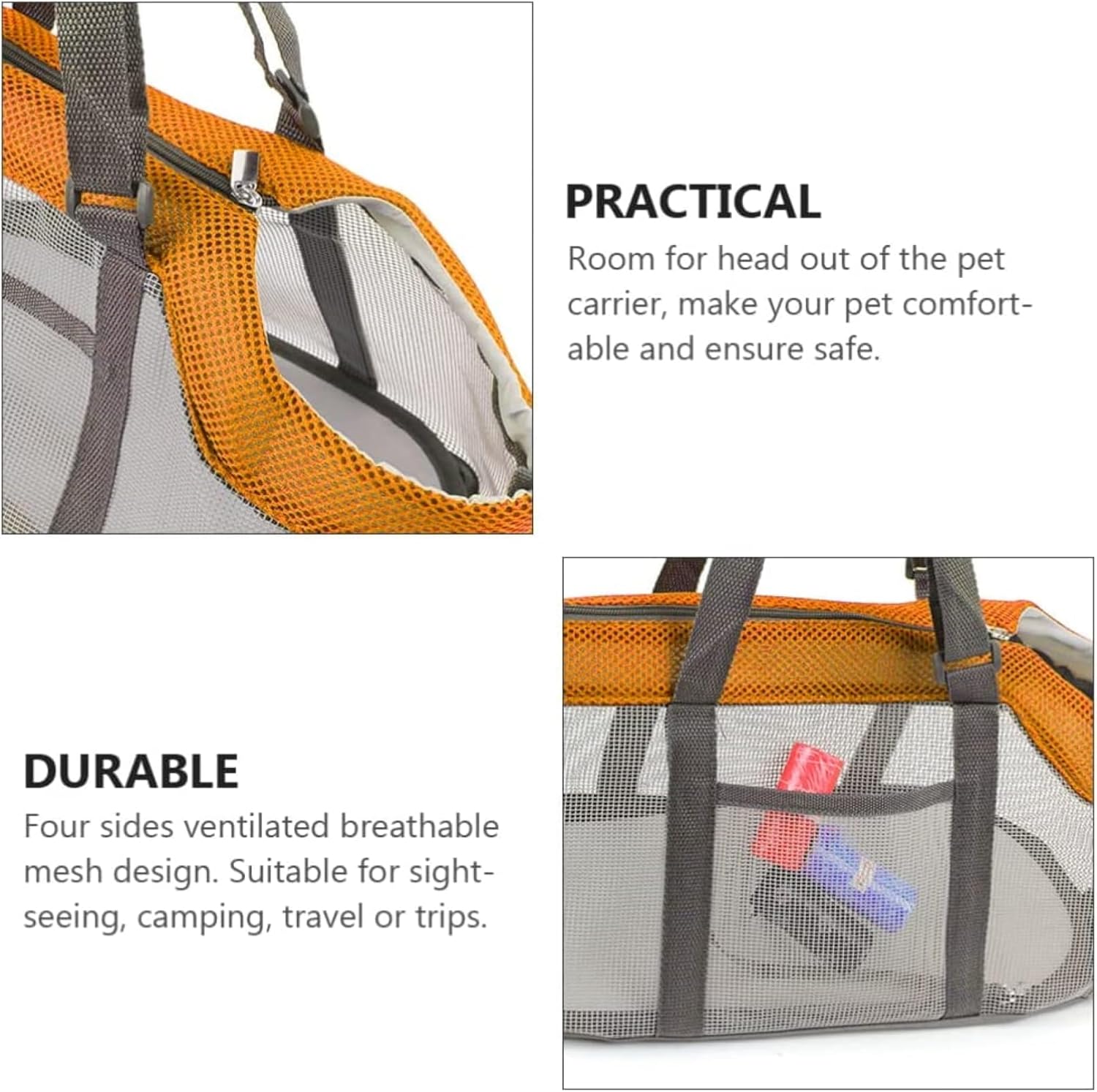 Cat Handbag Breathable Mesh Lightweight Panoramic Pet Bag suitable for small dog travel and cat transport bags (15.7 7.9 x 22.1