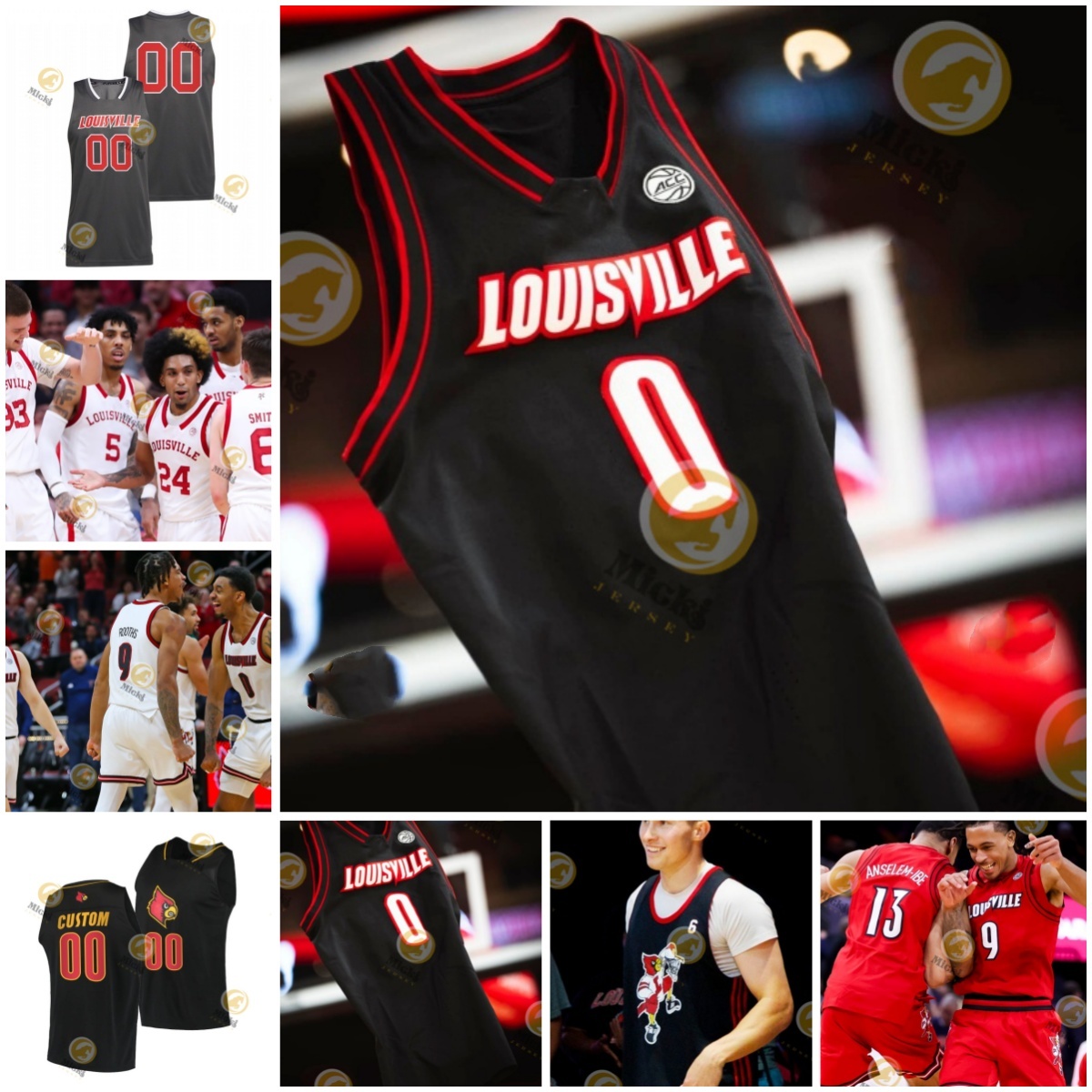 Louisville Mens Basketball Jersey Patrick Antonelli Frank Anselem-Ibe Aly Khalifa Chucky Hepburn Aboubacar Traore Noah Waterman Custom Jerseys
