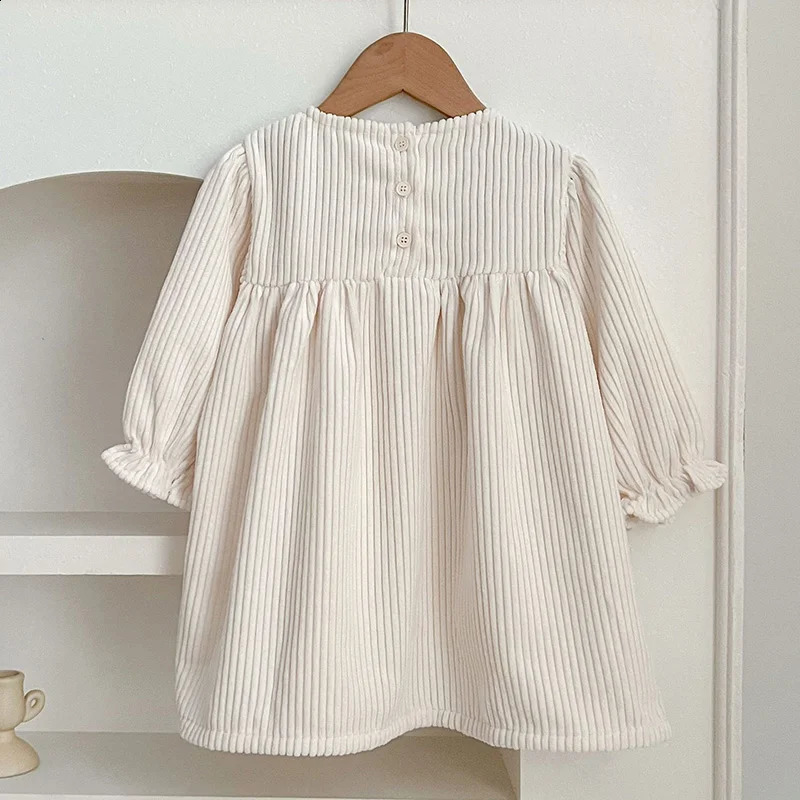 Spring Autumn Kids Baby Girls Long Sleeve Sweet Embroider Princess Dress Casual Baby Girls Dress Children Clothes Dress 250120