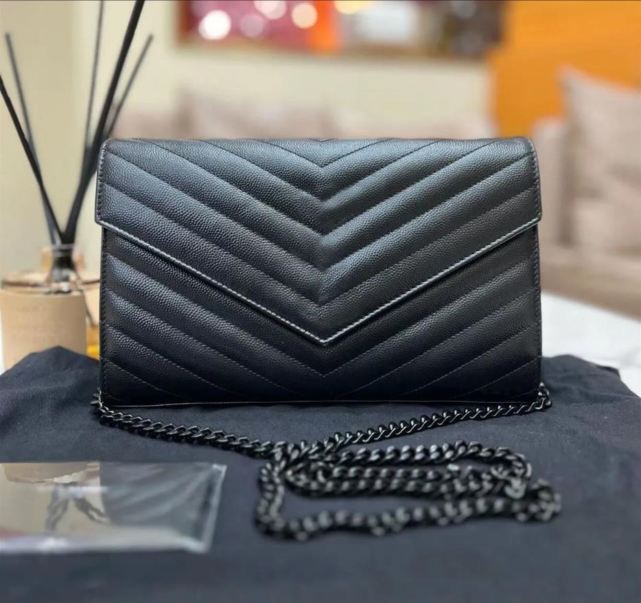 Designer Bag Shoulder Bag Purse Ladies Crossbody Flap Embossed Denim Leather Chain Wallet Classic Black Gold Label Fashion Deluxe Bag High Quality Handbag Envelope