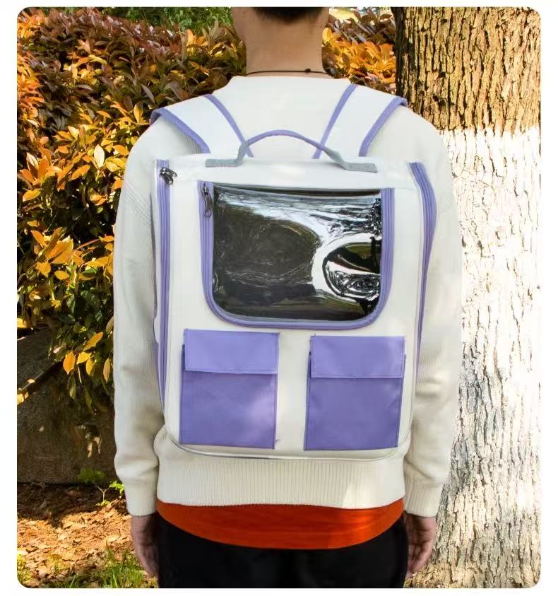 Pet cat bag for outdoor use, portable large capacity cat backpack, portable space capsule dog breathable backpack