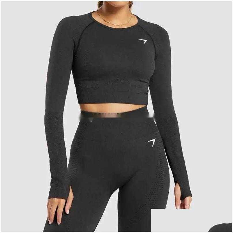 2025--Outfit Sets 2 Piece Set Tshirt Shorts Womens Seamless Women Leggings Belly Control High Waist Sweatpants Fashion Ladies Running