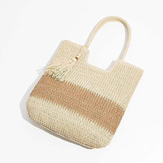Beach Tote Handbag, Shoulder hine Straw Woven Bag, Women's Bag