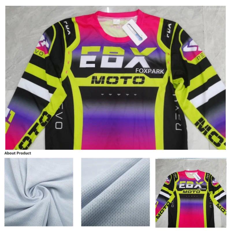 Racing Jackets FOXPARK Quick Drying Breathable Long Sleeved T-Shirt Cycling Men Running TShirt Bike Motocross Sports Shirt MX ATV MTB