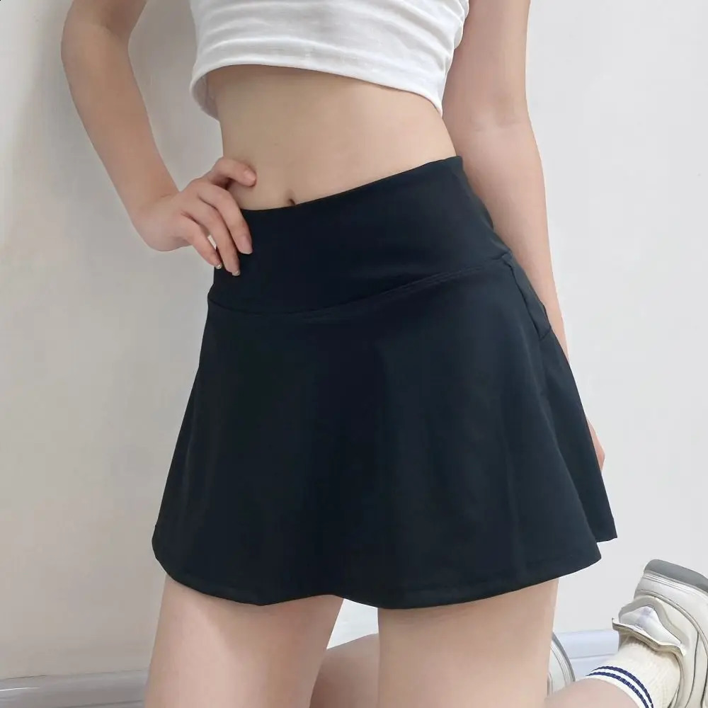 Breathable Sports Short Skirt Highwaisted Slim Tennis Black Quick Drying Built in Shorts Summer y250122