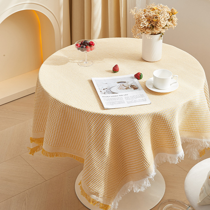 Solid Color Tablecloth White Coffee Table Cloth O-3