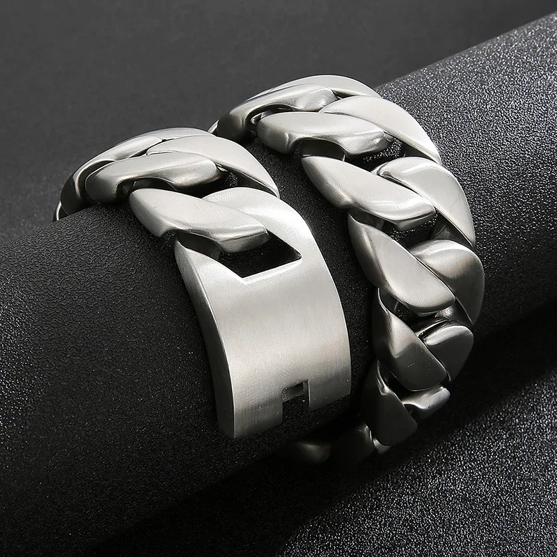 Kalen 20mm31mm Punk Mens Womens Stainless Steel Necklace Heavy Larger Necklace Curb Cuban Chain Choker Jewelry 4042cm Length 250117