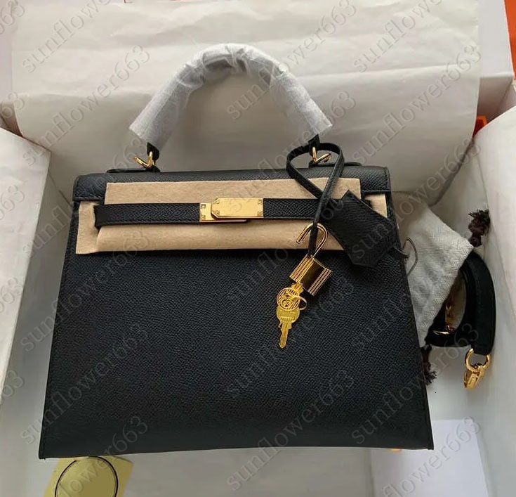 TOP Quality bag Second Generation Bags Designer Handbag Woman Genuine Leather Orange Black Crossbody Shoulder Female Purse Lady Tote Bag With Lock and key