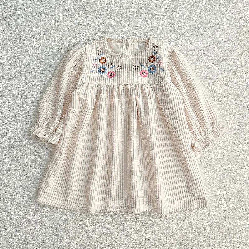 Spring Autumn Kids Baby Girls Long Sleeve Sweet Embroider Princess Dress Casual Baby Girls Dress Children Clothes Dress 250120