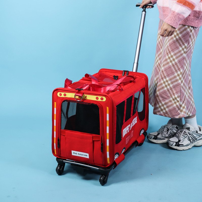 2025 new Rolling Carrier- Designed Dogs & Cats, Breathable Mesh, Expandable Soft-Sided Carrier Traveland Locking Zippers for Long Distance C