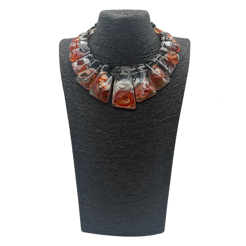 Chunky Statement Turquoise Plate Necklace Earrings Women Boho Choker Female Jewelry Party Gift 250117