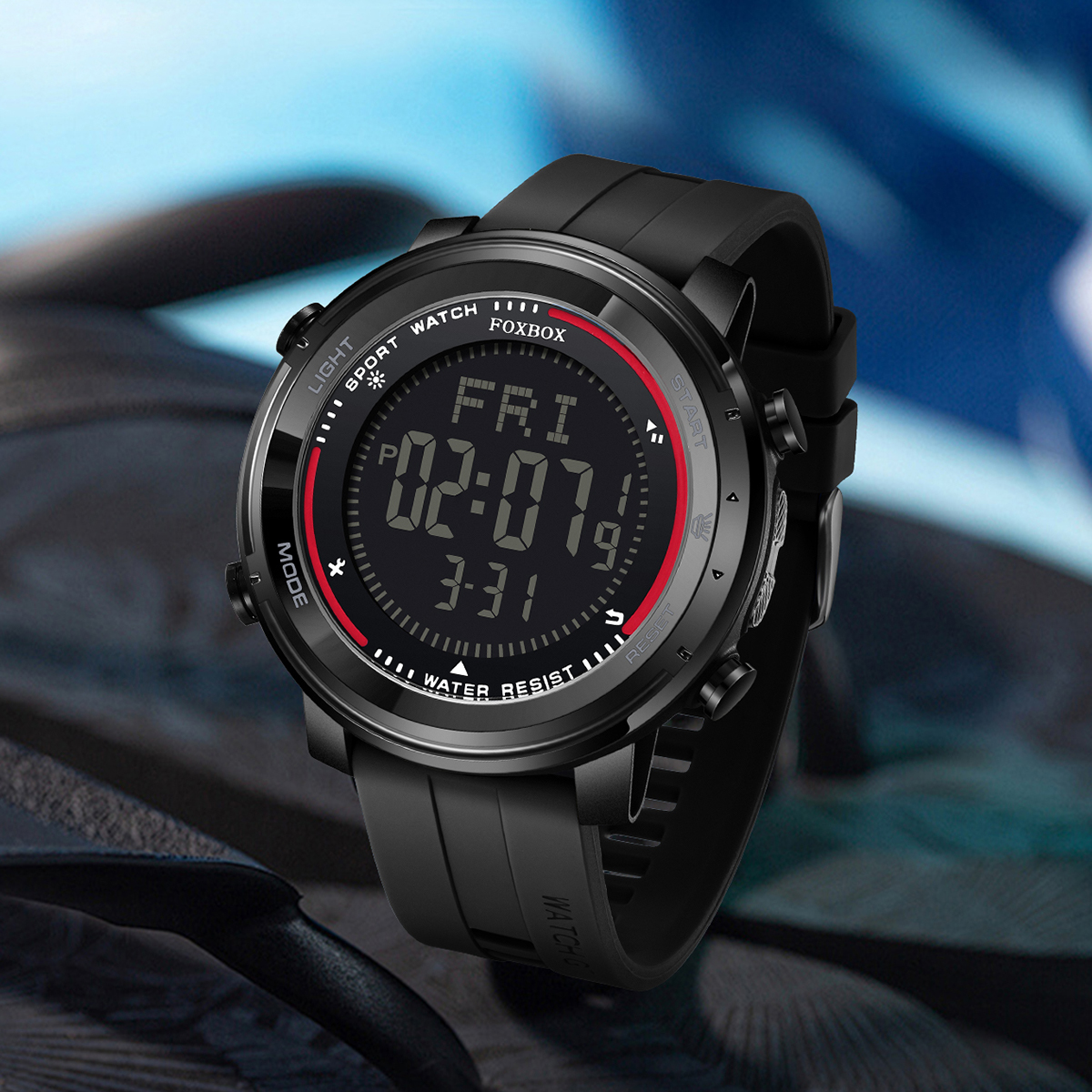 LIGE Fashion Multi functional Waterproof Men's Electronic Watch Calendar Flashlight Night Light Student Sports Watch
