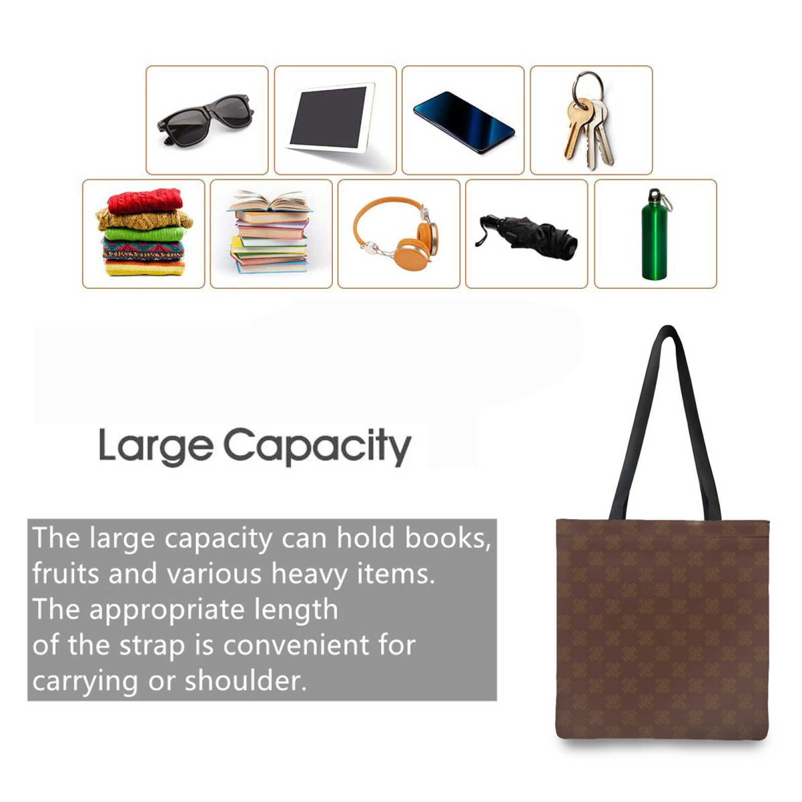 NXY Double-sided Design Shopping Bag One Shoulder Womens Tote Bag Retro Simple Large Tote Bag Reusable Bags Vintage Leisure Bag Hip