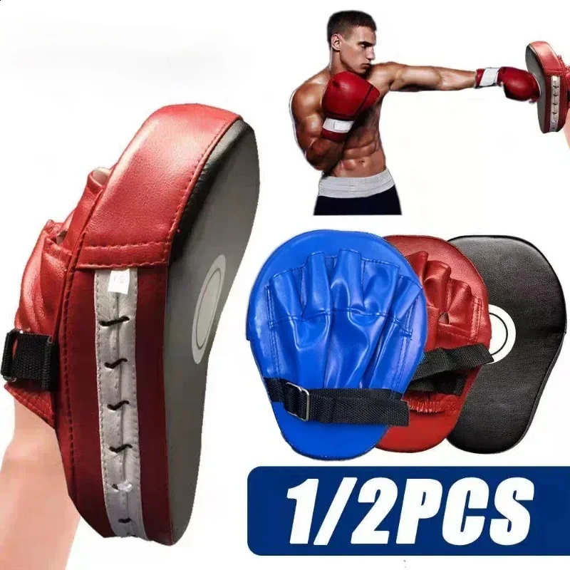2Pcs Boxing Curved Hand Target Boxing Pad Gloves Gym Training Kickboxing Exercise PU Leather Punching Bag Muay Thai Taekwondo 250117