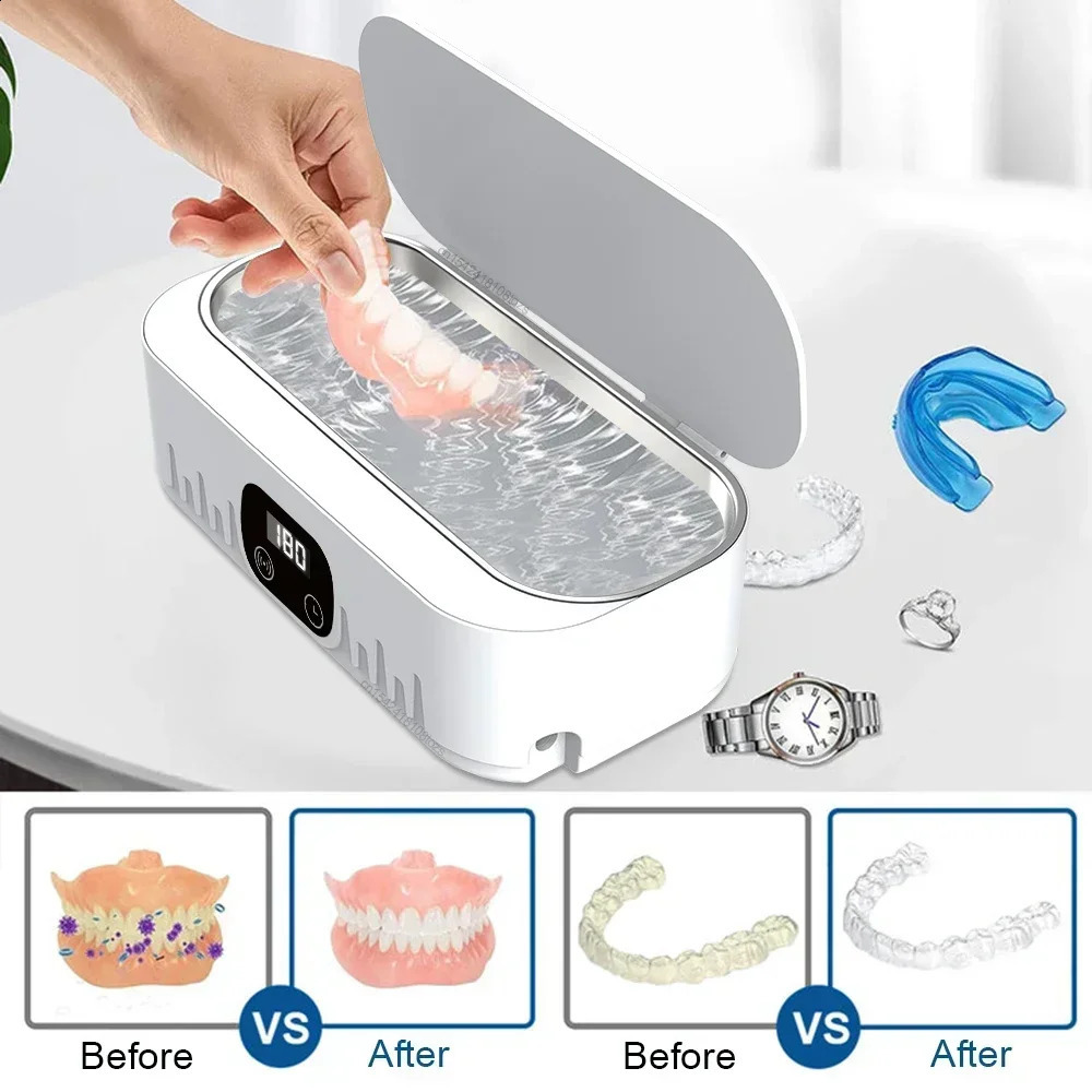 Ultrasonic Cleaner Dental Cleaning Bath 47kHz High Frequency Vibration Ultrasound Washing Machine For Glasses Jewelry Cleaner 250122