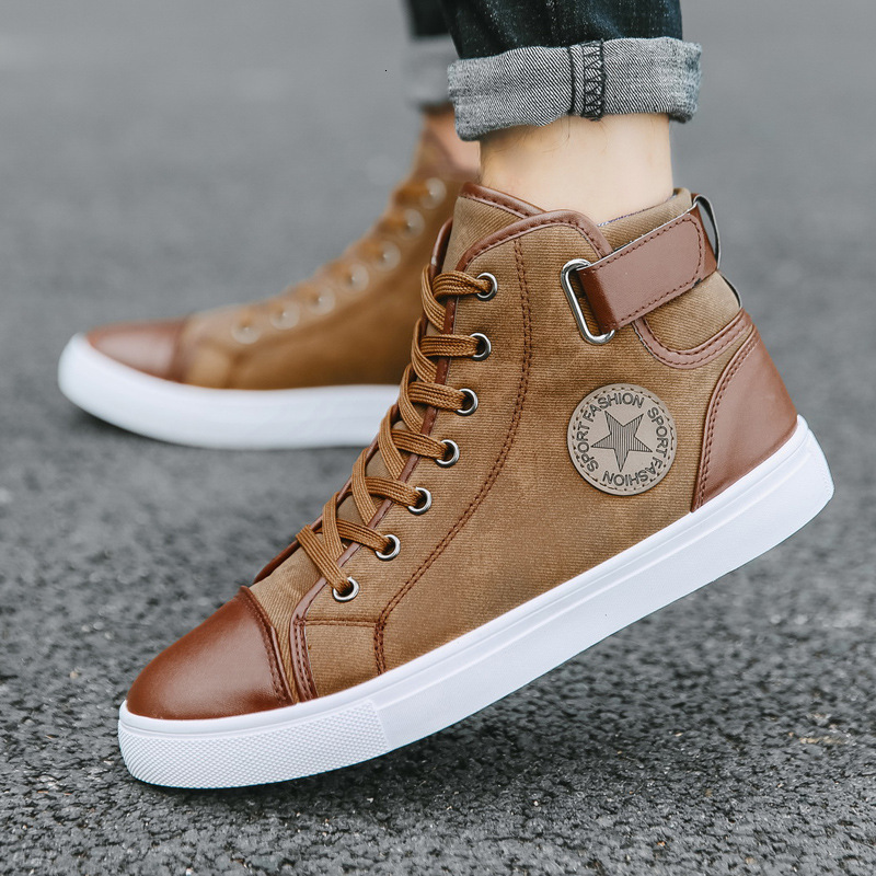 2025 Spring New British Short Boots Korean Edition Trendy Men's High Top Board Shoes