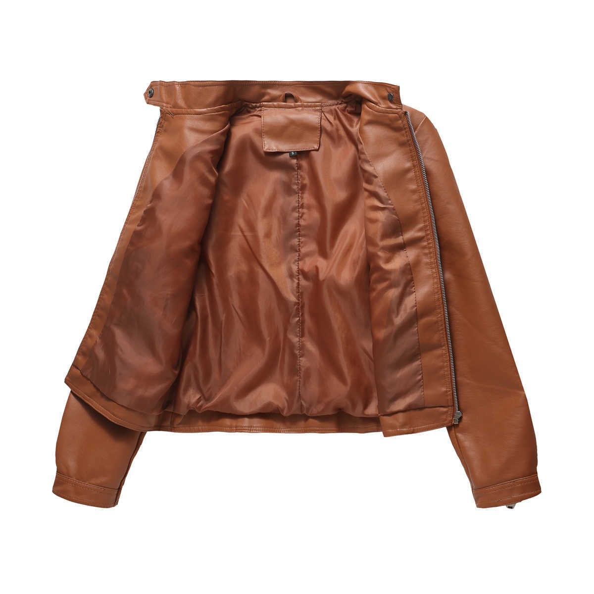 New Womens Leather Long Sleeve Spring and Autumn Thin Jacket Womens Leather Womens Jacket 241209