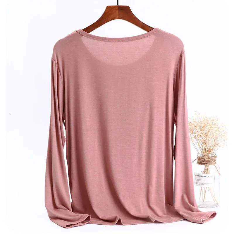 Womens round-neck loose top fattening fat MM large-size long-sleeved inner T-shirt spring and summer undershirt simple 250122