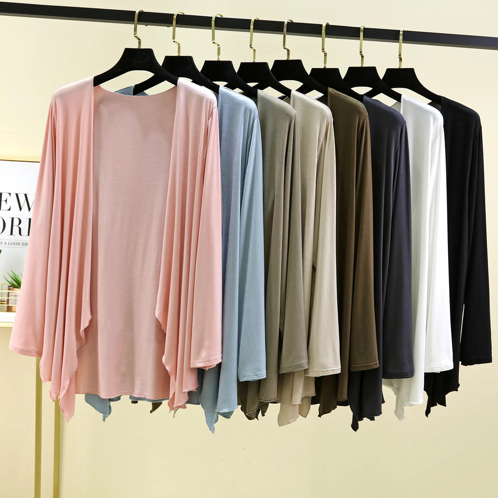 Summer Women thin Cardigan Long sleeves Modal Airconditioned Top Irregular sunproof clothing all match tops 250109Z