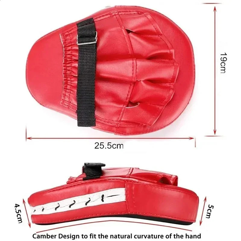 2Pcs Boxing Curved Hand Target Boxing Pad Gloves Gym Training Kickboxing Exercise PU Leather Punching Bag Muay Thai Taekwondo 250117