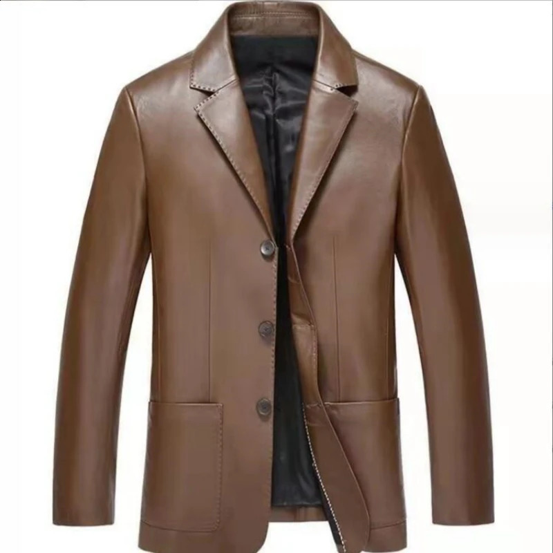 Pu Leather Jacket Men Autumn Winter Casual Mens Jackets Solid Clothes Soft Motorcycle Outerwear Masculinas M-3XL 250120