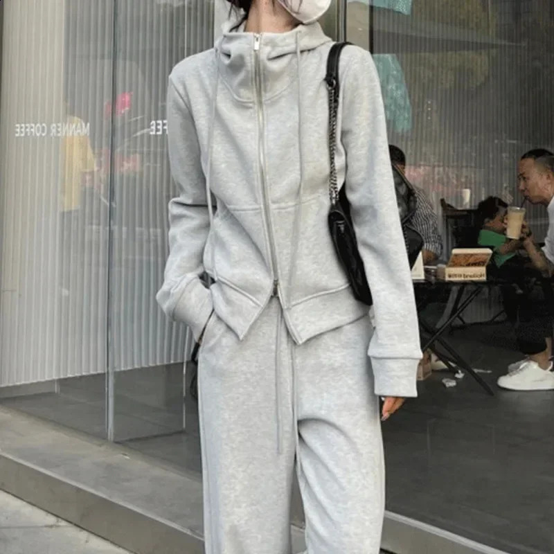 Women Tracksuit Set Casual Joggers Hooded Sportswear Jackets and Pants 2pc Sets Running Sports Suit Loose Trainning Clothing 250108