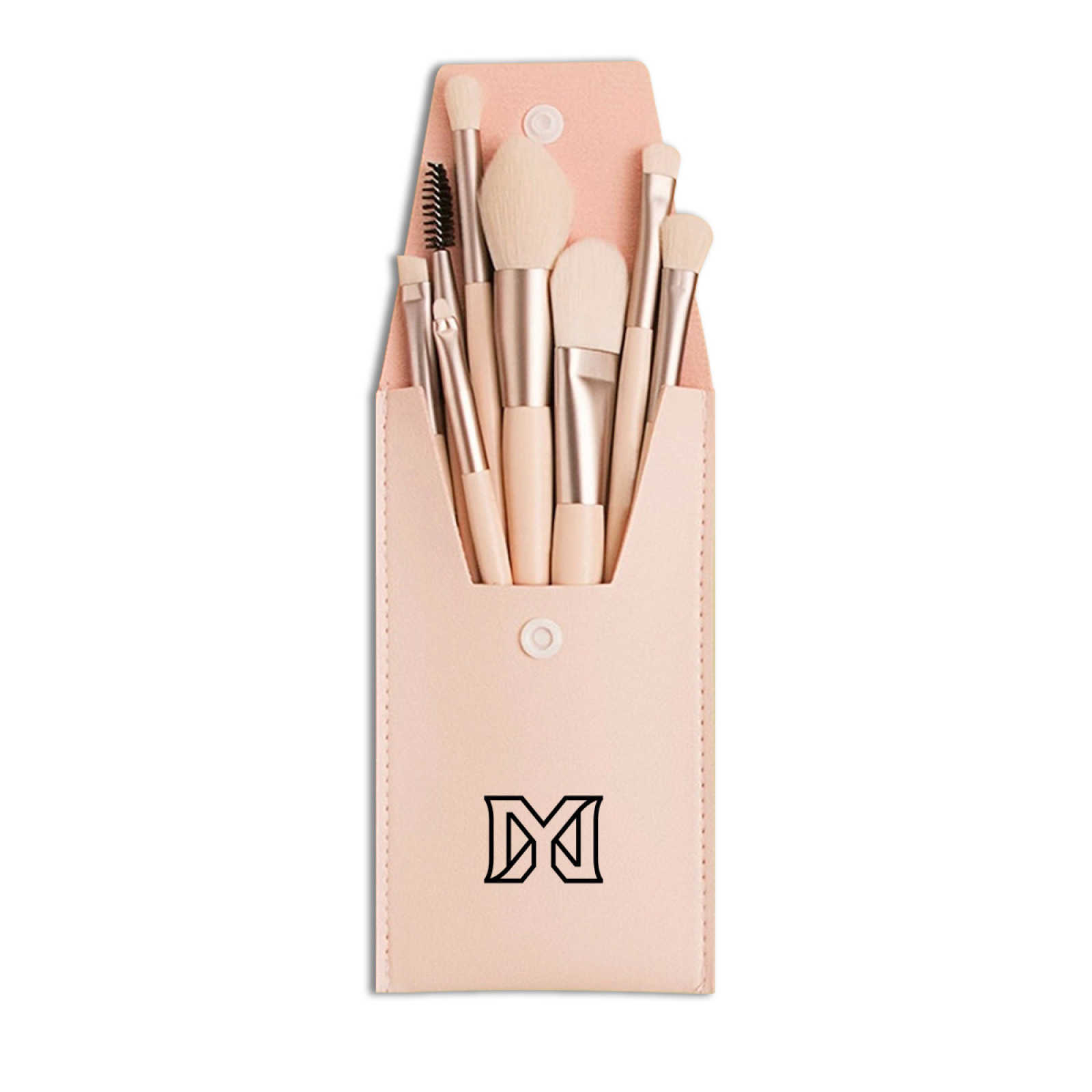 NXY Leather Makeup Bag With 8 Makeup Pens Ladies High Appearance Cosmetic Bag Pink Travel Washing Bag Makeup Storage Bag Hip