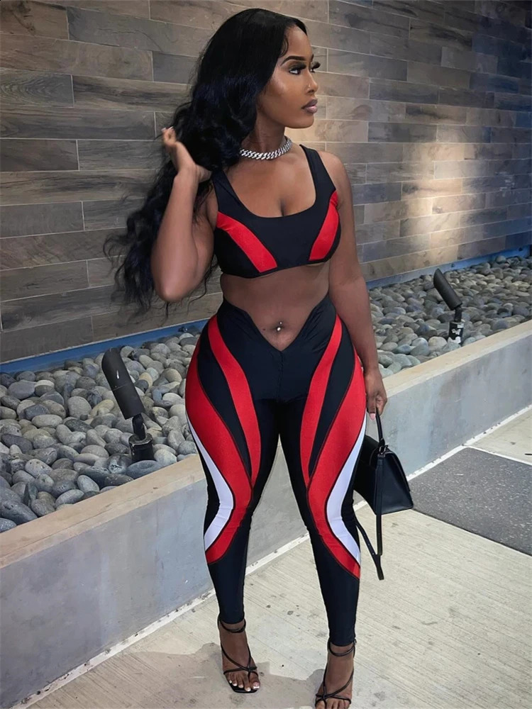 AUAlay WInter Womens Spiral PAnelled 2 Piece ACtivewear Set Sexy U Neck Sports BrHigh Waisted LEgging Nightclub Outfits 250121