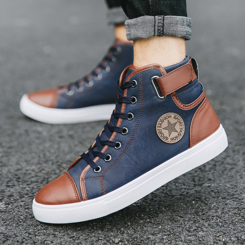 2025 Spring New British Short Boots Korean Edition Trendy Men's High Top Board Shoes