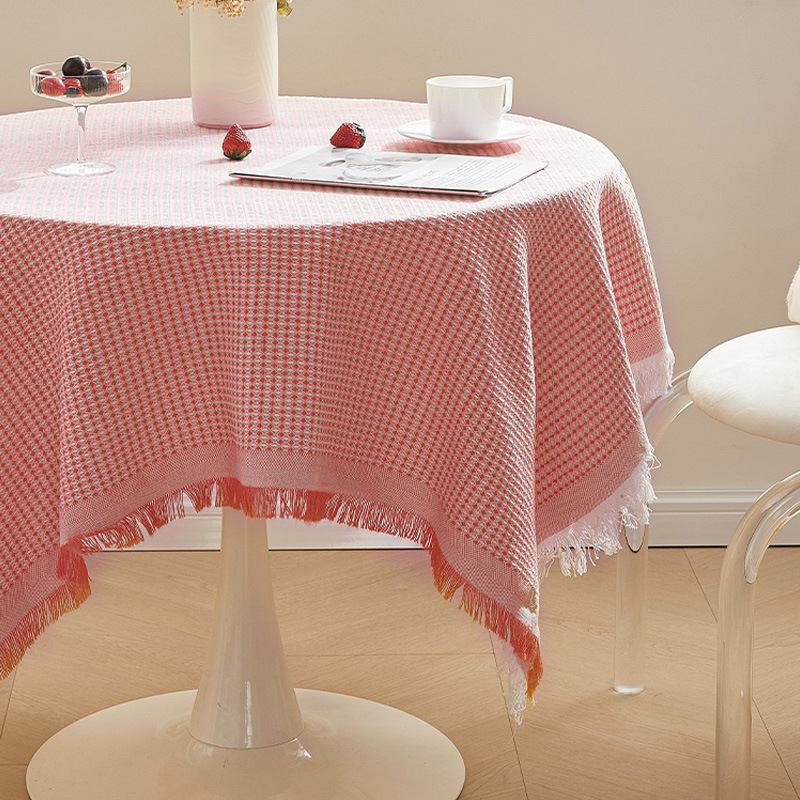 Solid Color Tablecloth White Coffee Table Cloth O-3