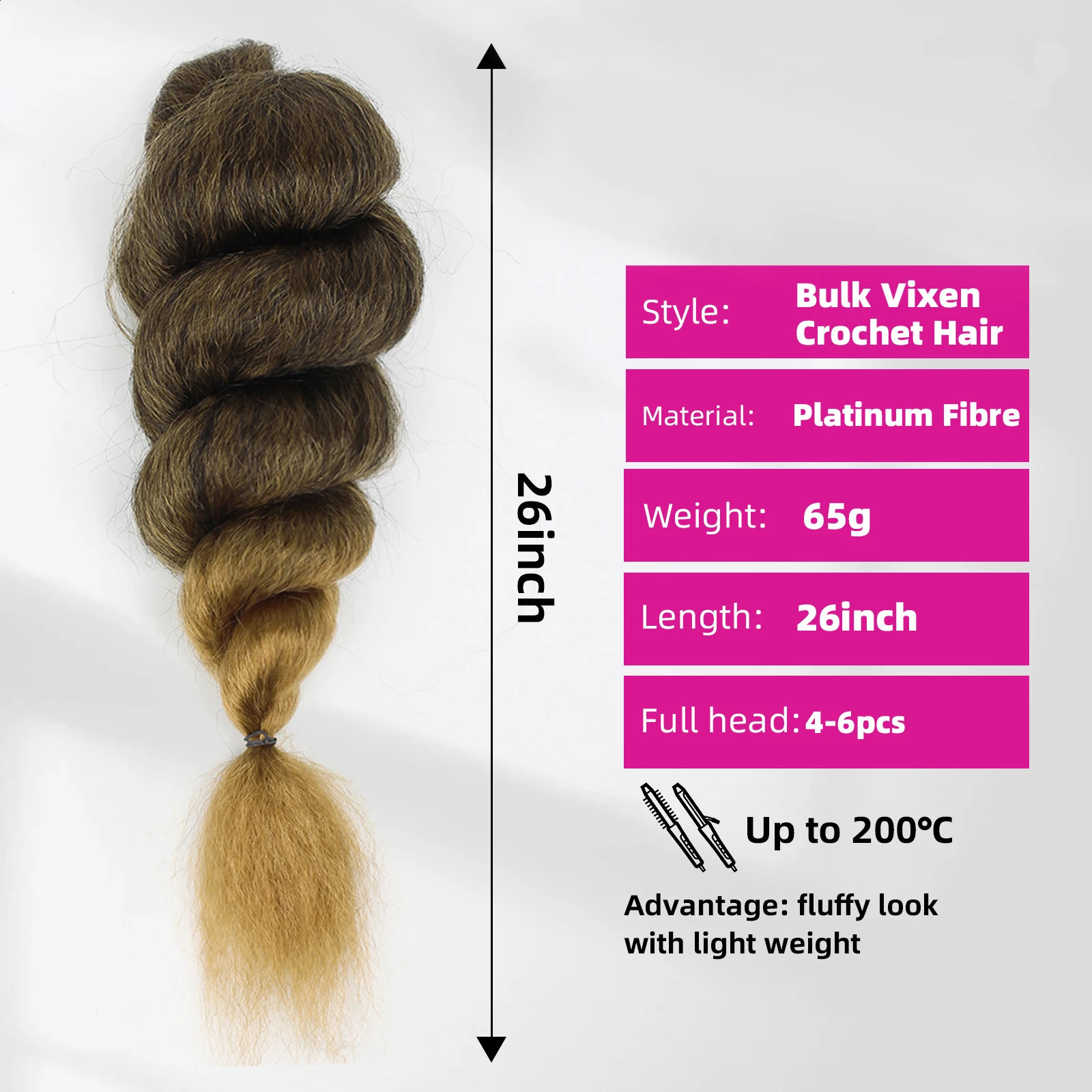 Dr. platinum fiber vixen crochet kinky curly bulk feel like 100 natural human hair afro kinky bulk braids hair no weft 250121