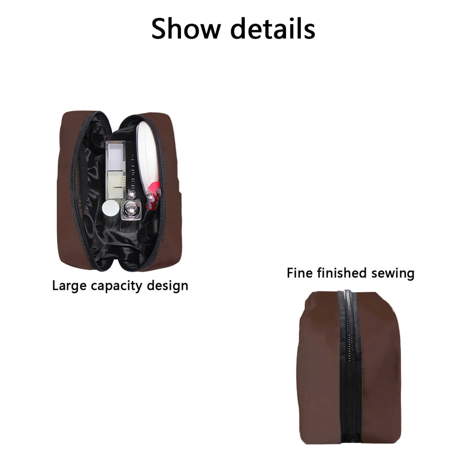 NXY Solid Color Makeup Bag Travel Cosmetic Pouch Large Soft Cosmetic Organizer Pouch Zipper Make Up Organizer Toiletry Bag Hip