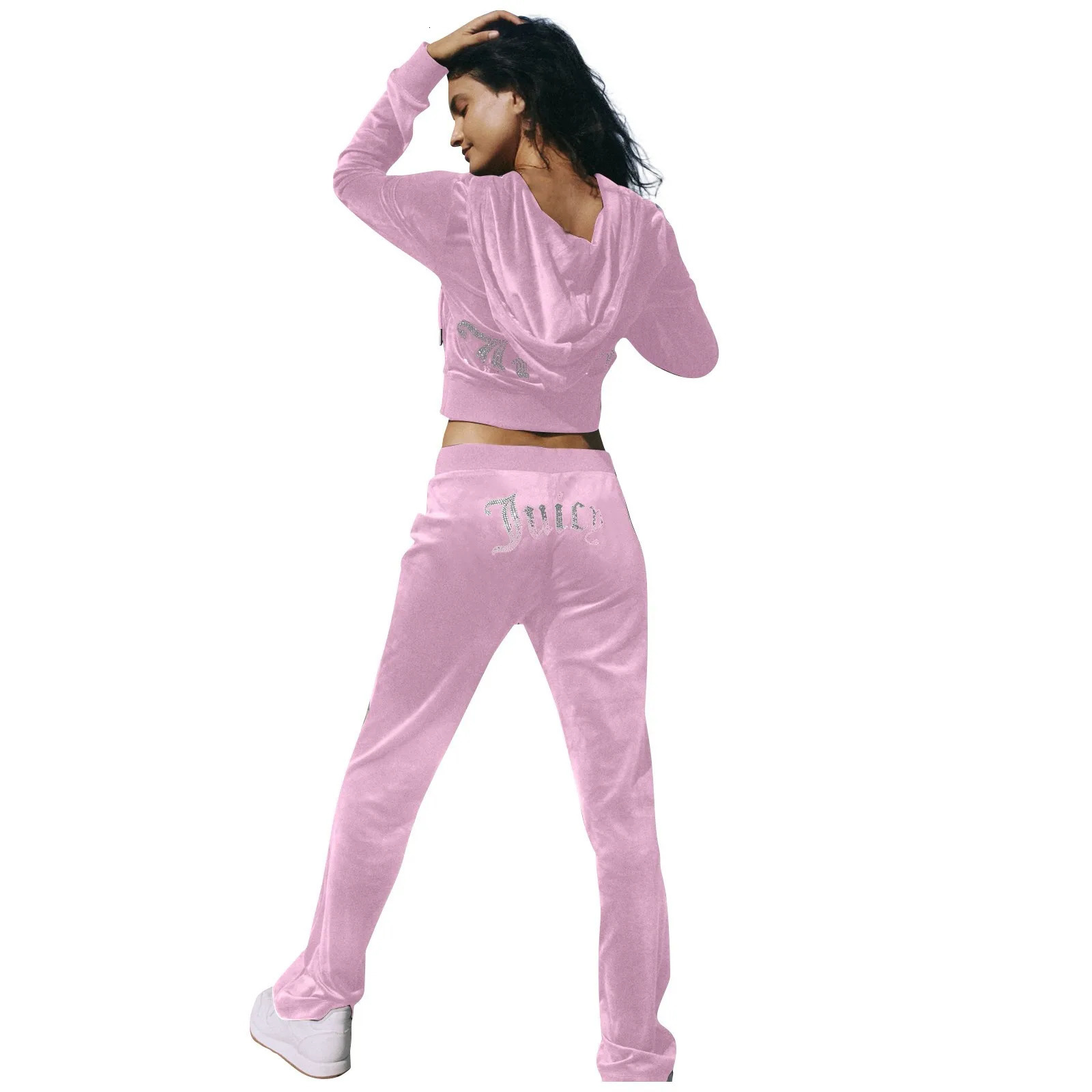 WomenS Two-Piece Casual Long Sleeved Diamond Velvet Sports Casual Set Pantalones De Mujer Ropa Mujer 250120