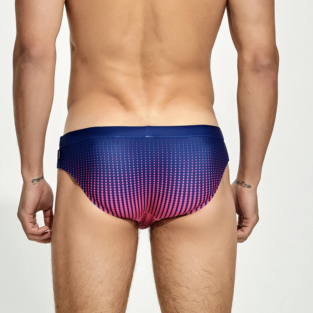 MENS SWIM BRIEFS TRUNKS GRADIENT COLOR BIKINI y250122