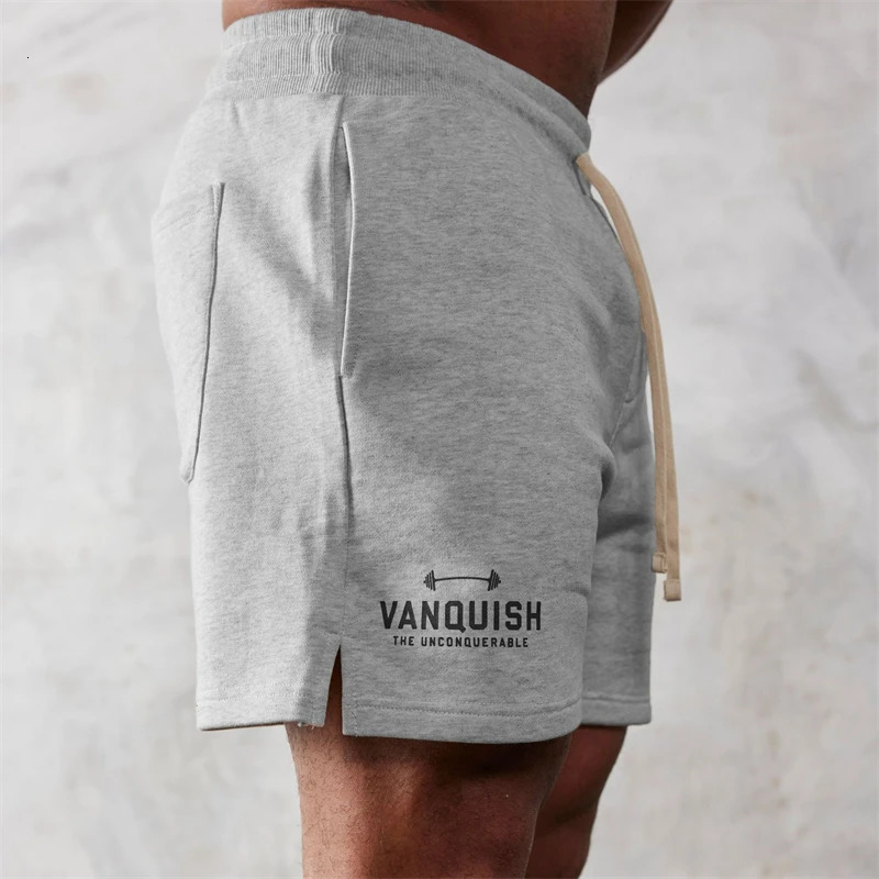 Summer cotton grey mens shorts trendy stylish five cent jogger fitness sweatpants 250122